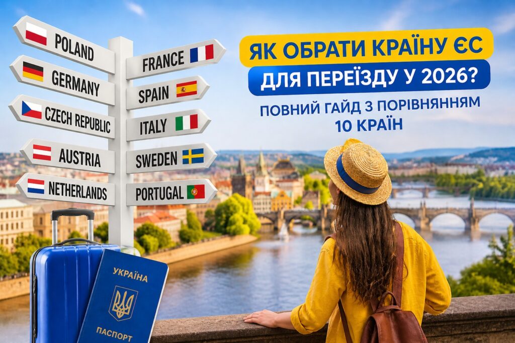 Карта країн ЄС для переїзду українців у 2026 році