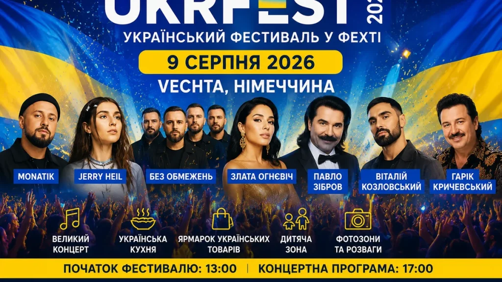 UKRFEST 2026 у Фехті, український фестиваль у Німеччині 9 серпня
