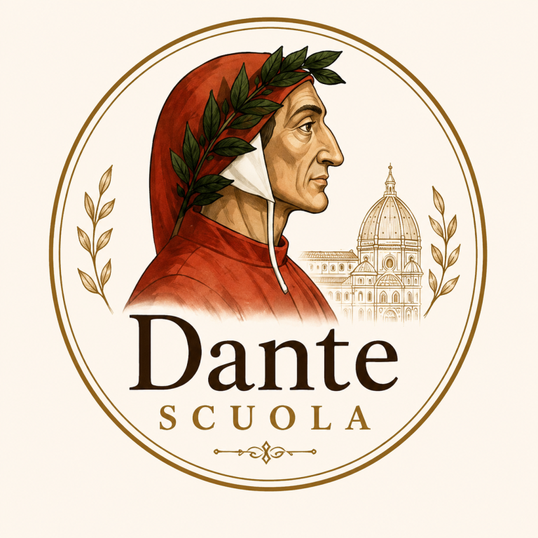 Логотип Dante Scuola, онлайн школи італійської мови для українців