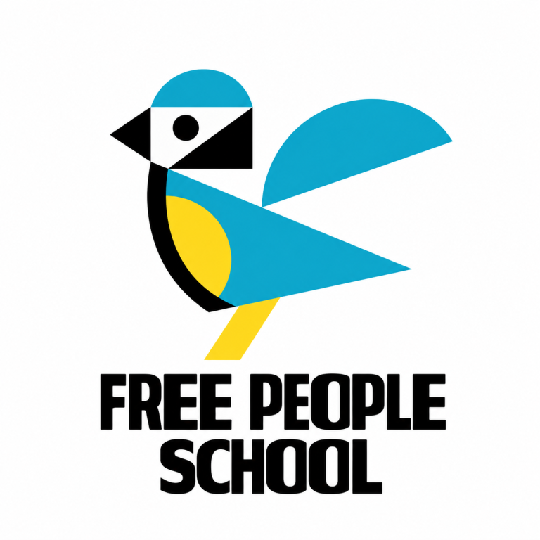 Логотип FREE PEOPLE School Ukrainian International School, української міжнародної школи у Відні