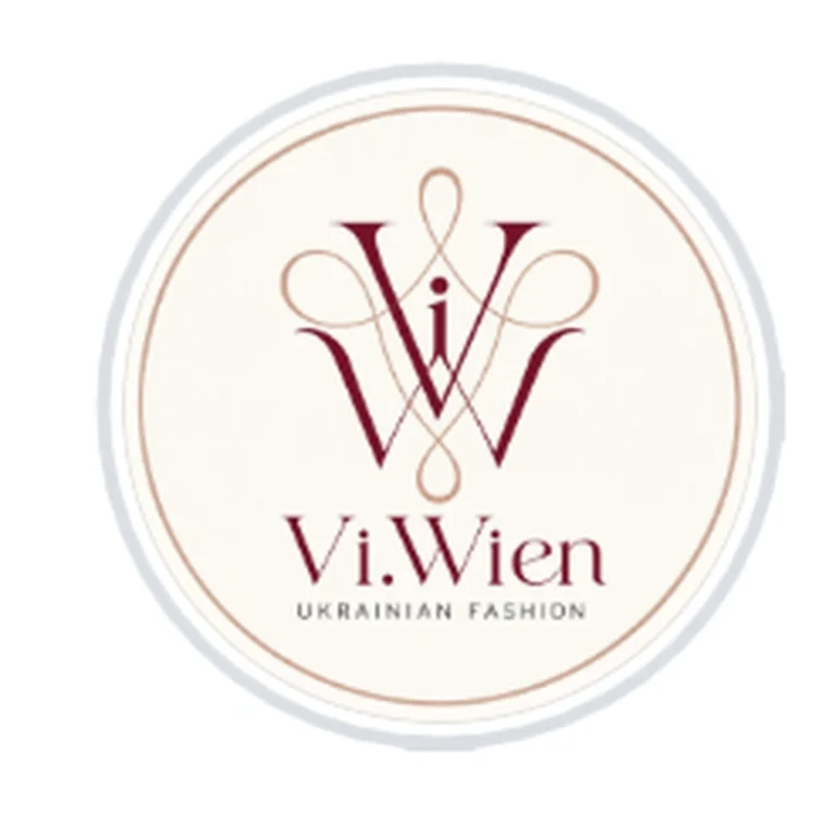 Логотип VI.WIEN Ukrainian Fashion із монограмою на світлому тлі